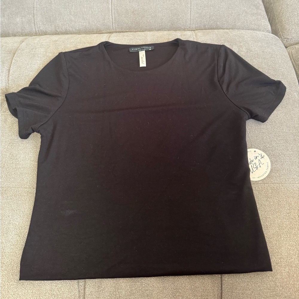Black jersey crop top